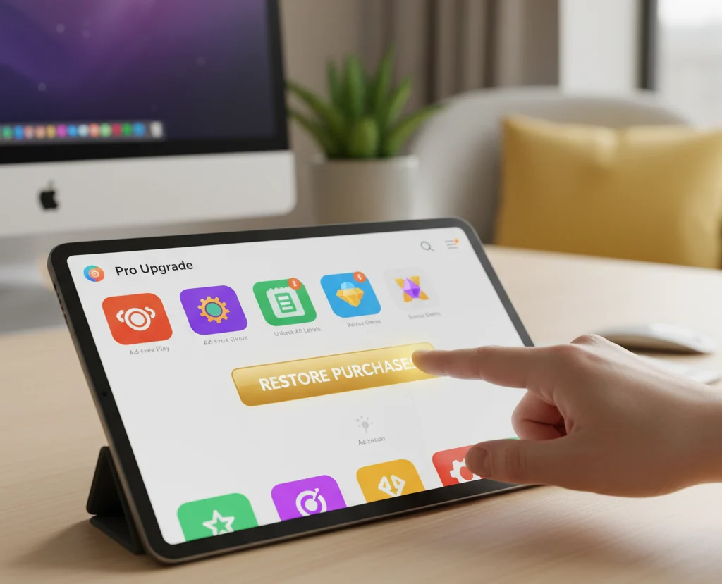 restore in-app purchases iPhone, iPad restore app purchases, non-consumable in-app purchase fix,