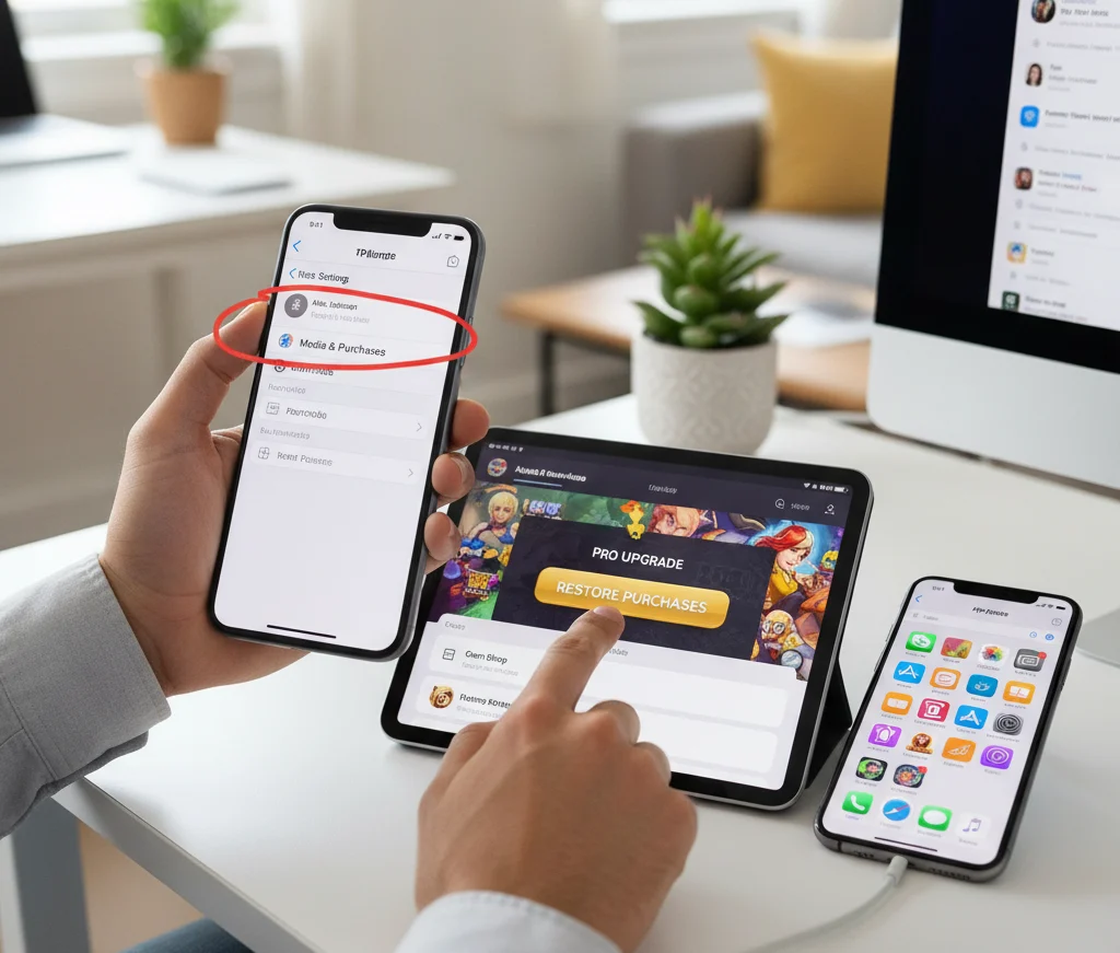 restore in-app purchases iPhone, iPad restore app purchases, non-consumable in-app purchase fix, troubleshooting iOS purchases,